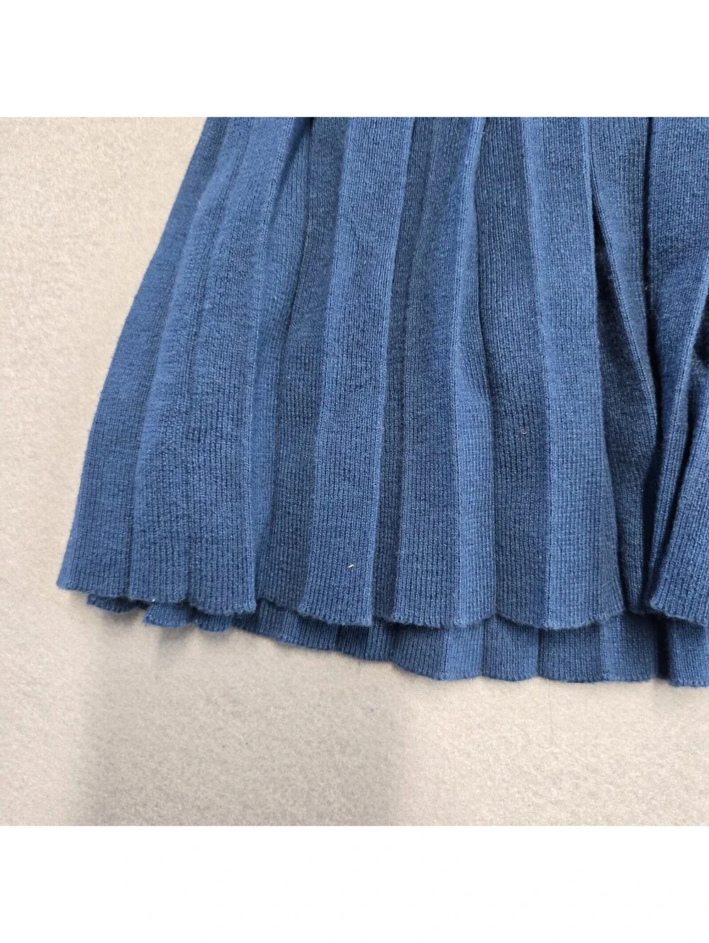 Cygnet Living Pleated Knit Dress Girls 12M Navy Cream Cotton Cashmere Blend NWOT